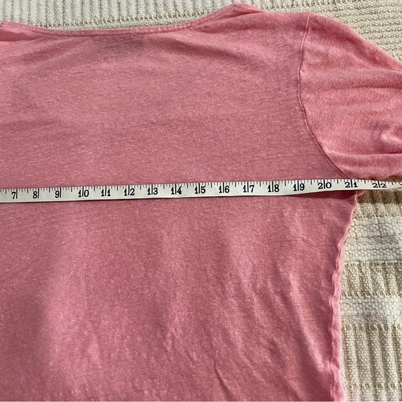 - Sanctuary  Linen Tie Sleeve Tee - Womans Size LP Soft Rose Pink - Picture 11 of 13